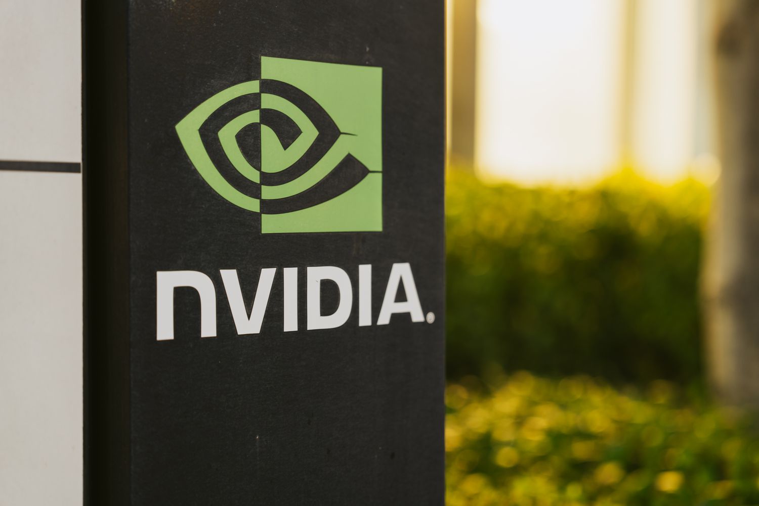 The Nvidia logo on display at the company's headquarters.