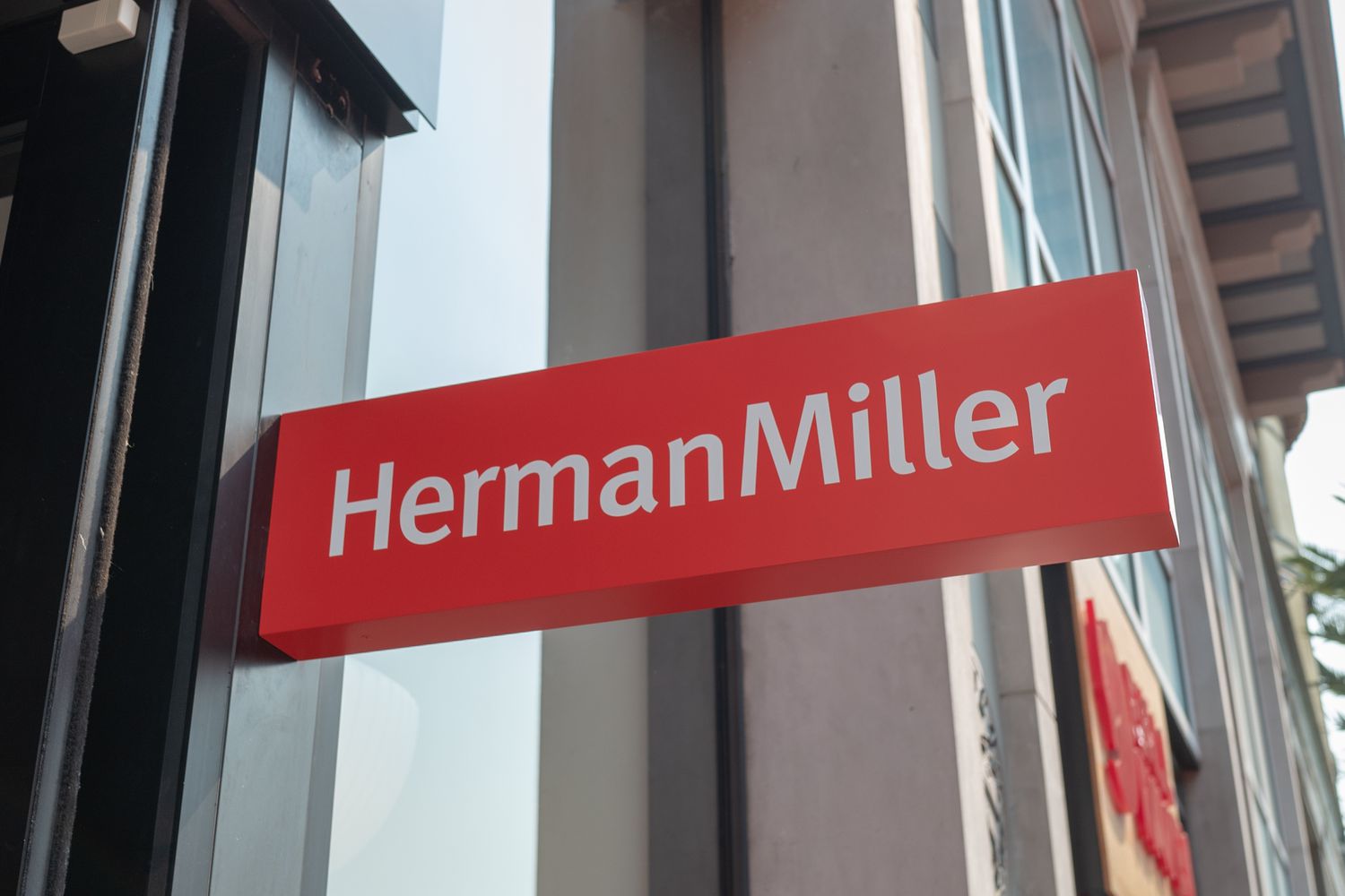 sign on facade of Herman Miller office furniture store