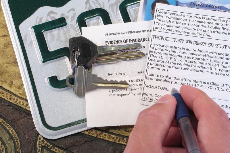 License Plate, Keys, and Papers Proving Evidence of Auto Insurance