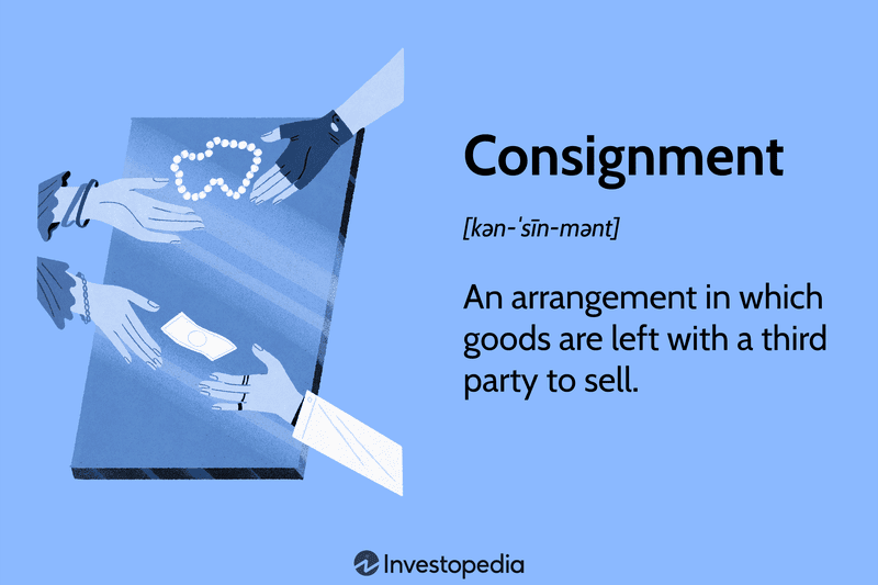 Consignment: An arrangement in which goods are left with a third party to sell.