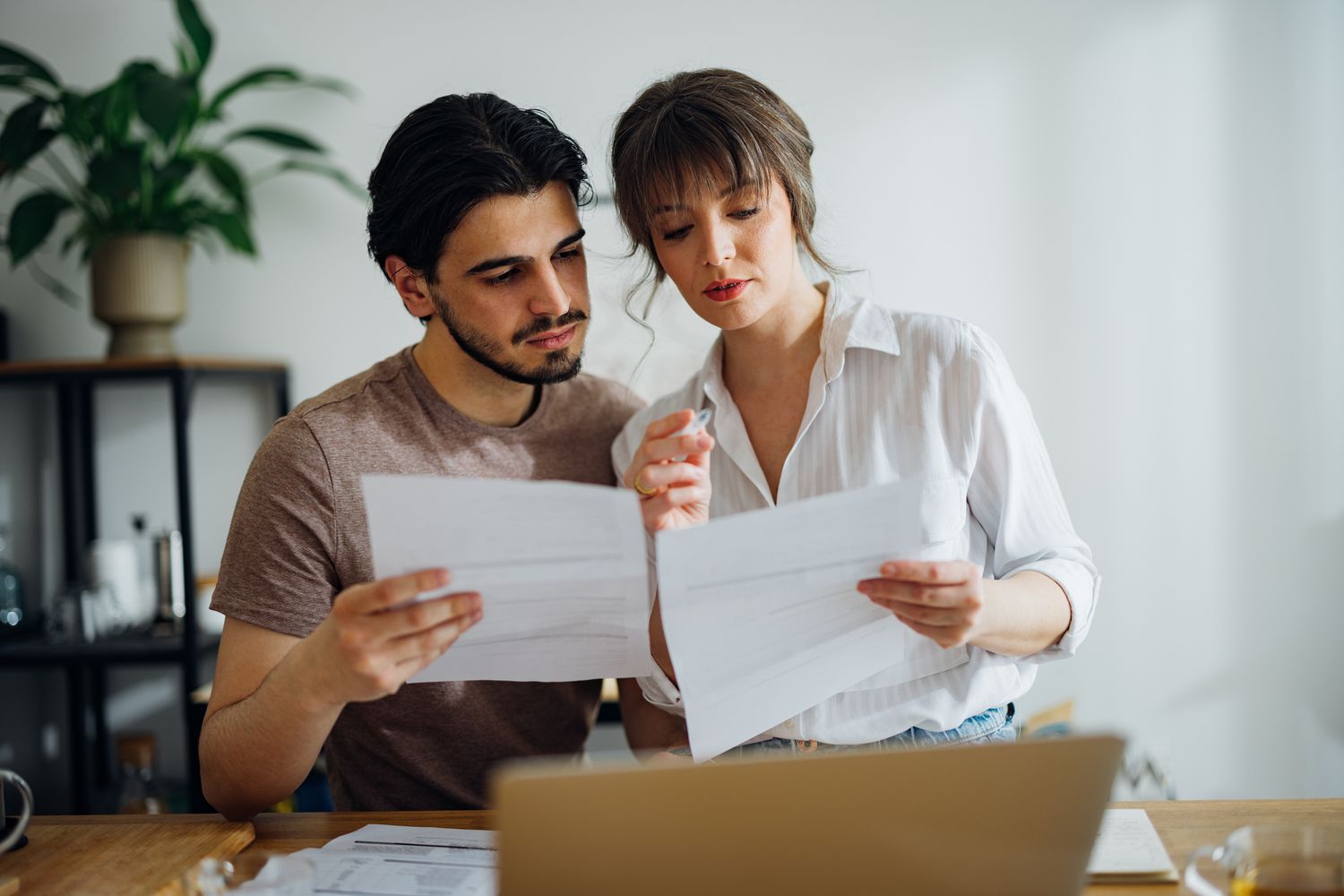 Couple goes over their Stafford loan applications