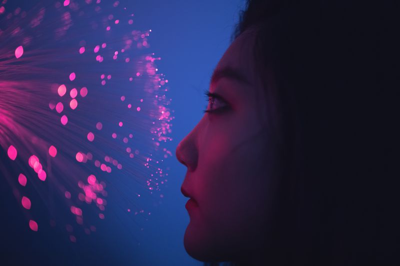 Woman looking at a screen