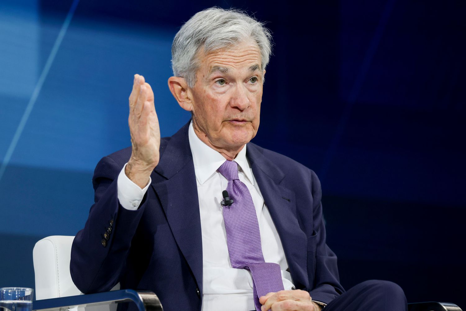 Jerome Powell, chairman of the US Federal Reserve, during the New York Times DealBook Summit at Jazz at Lincoln Center in New York, US, on Wednesday, Dec. 4, 2024. 