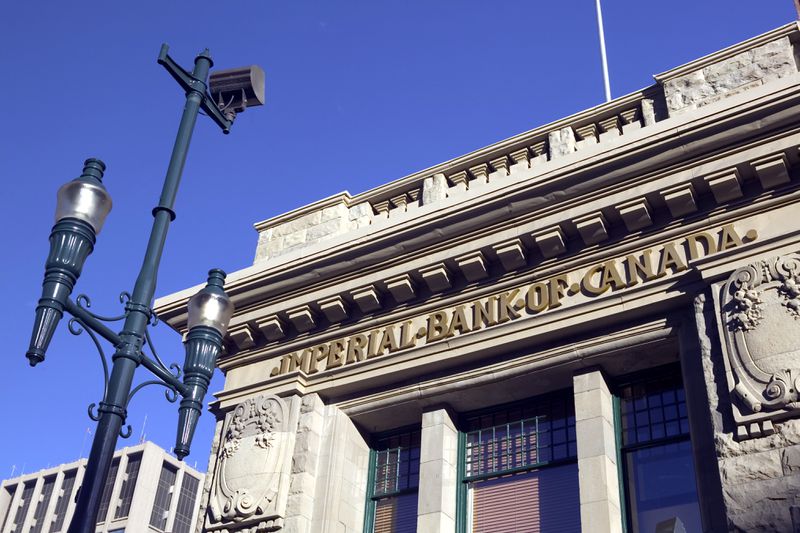 Exterior shot of the Imperial Bank of Canada in Calgary