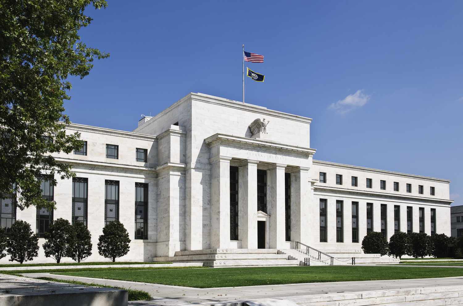 View of Federal Reserve building in Washington, D.C.
