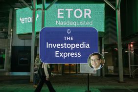 Image of EToro Group Ltd. signage ahead of the company's initial public offering outside the Nasdaq MarketSite in New York, US, on Thursday, May 15, 2025.