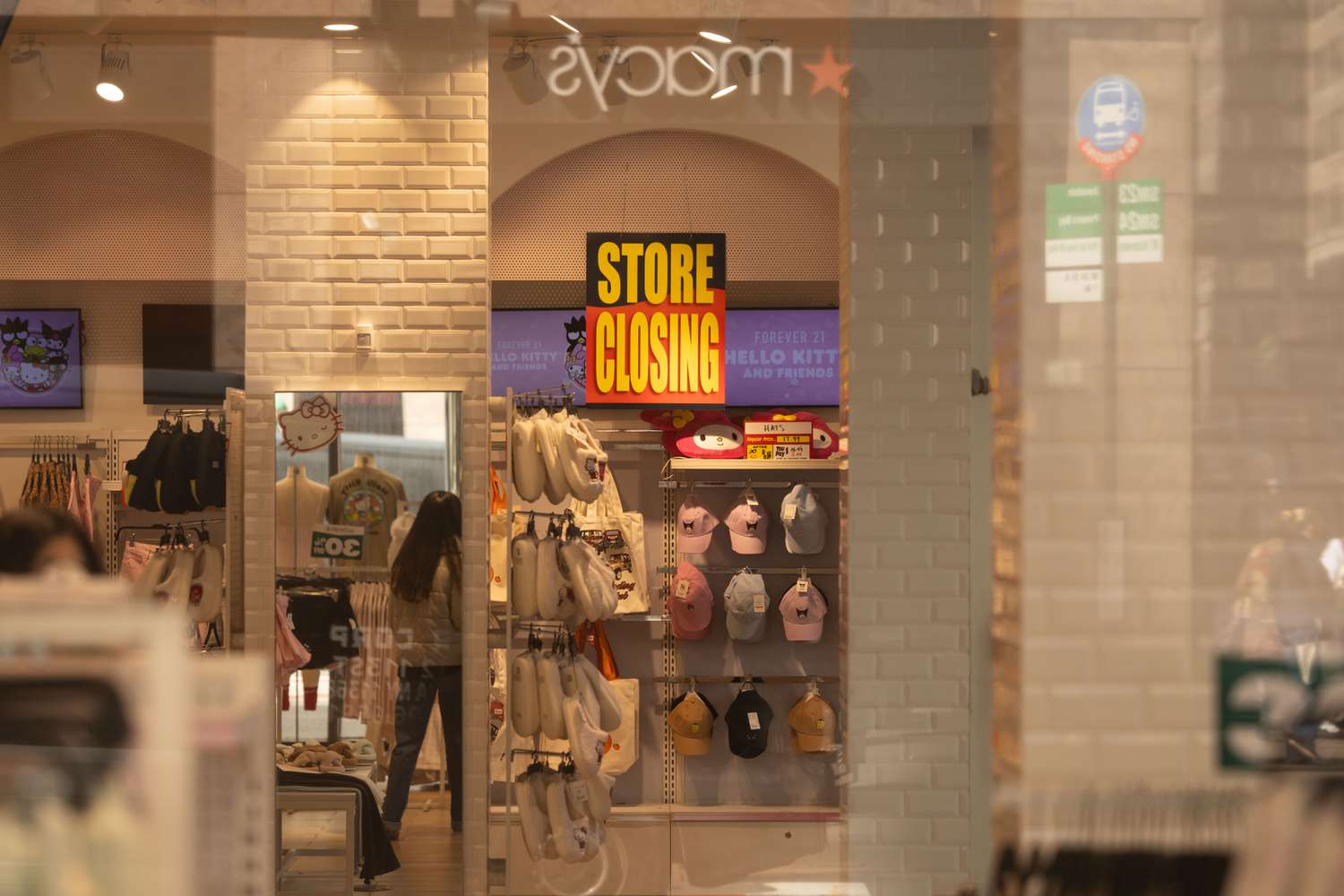 "Store Closing" signs at a Forever 21 store in New York, US, on Friday, March, 21, 2025.
