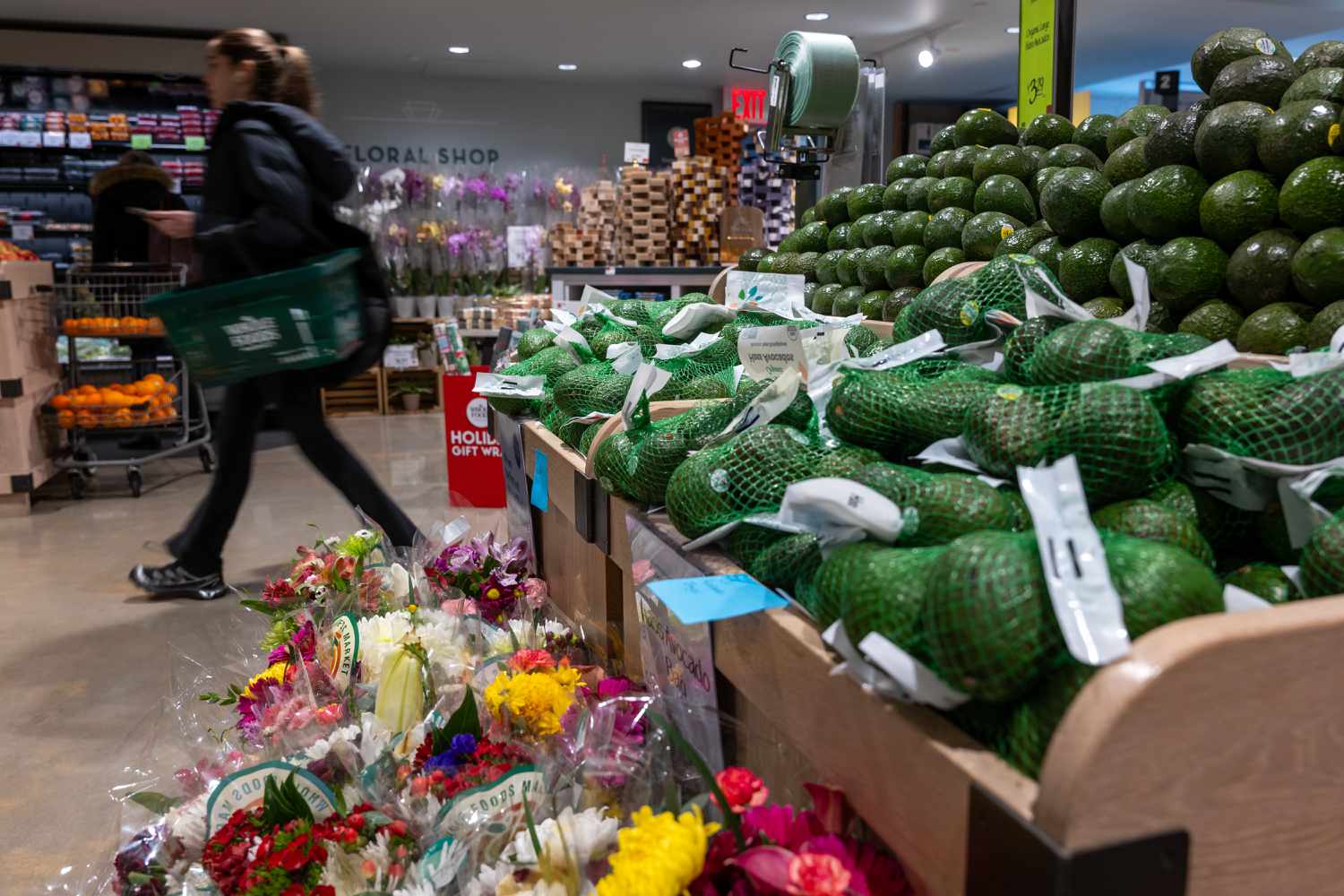  A person shops at a Whole Foods Market grocery store on December 17, 2024 in New York City