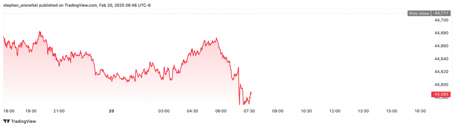 DJIA futures - Feb. 20, 2025