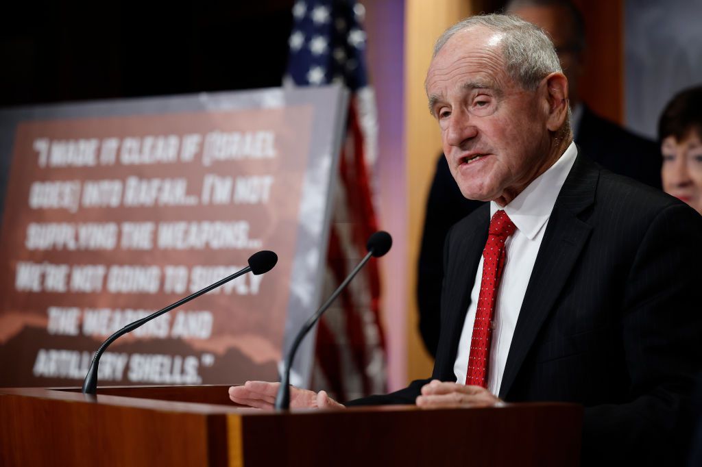 WASHINGTON, DC - MAY 09: Sen. James Risch (R-ID) speaks during a news conference with fellow Republican senators at the U.S. Capitol on May 09, 2024 in Washington, DC. Reacting to the White House's warning that it will halt some weapons supplies to Israel, Risch and fellow GOP senators accused Biden of supporting Hamas and abandoning Israel. (Photo by Chip Somodevilla/Getty Images)
