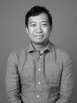 black and white picture of myles ma