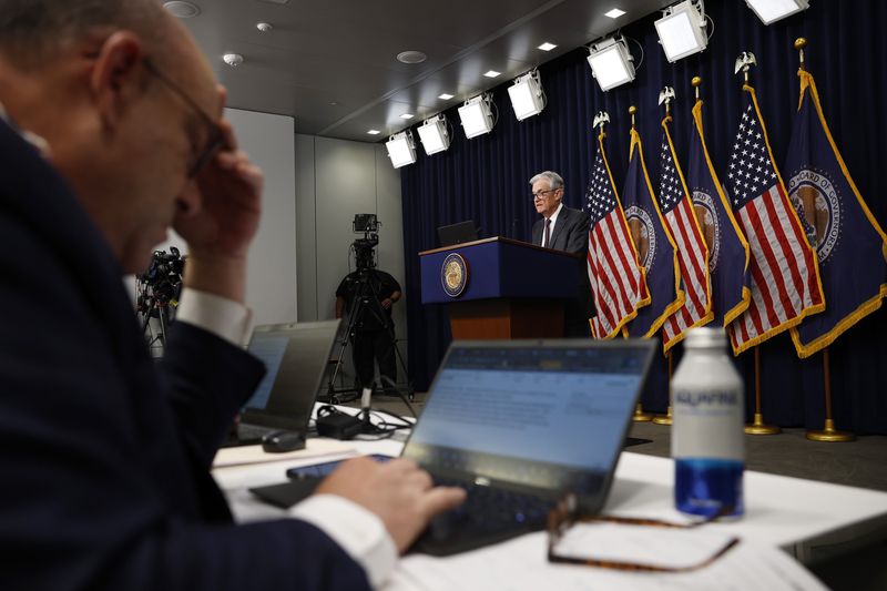 Federal Reserve Chairman Jerome Powell delivers remarks at a news conference following a Federal Open Market Committee (FOMC) meeting at the Federal Reserve on March 19, 2025 in Washington, DC