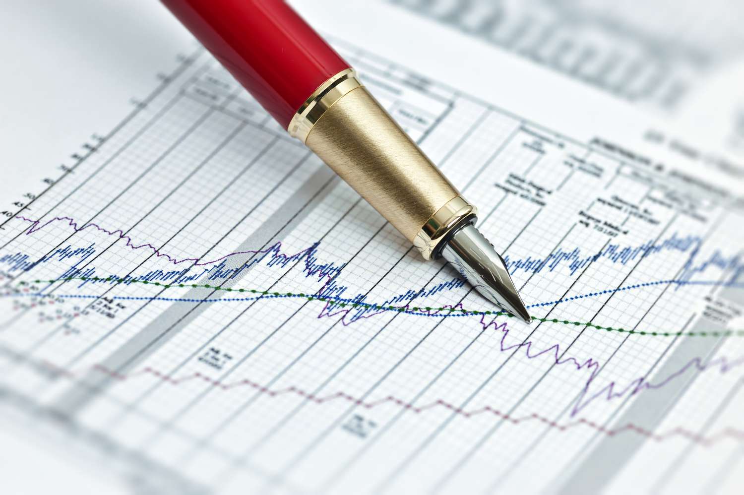 A pen on a business graph.
