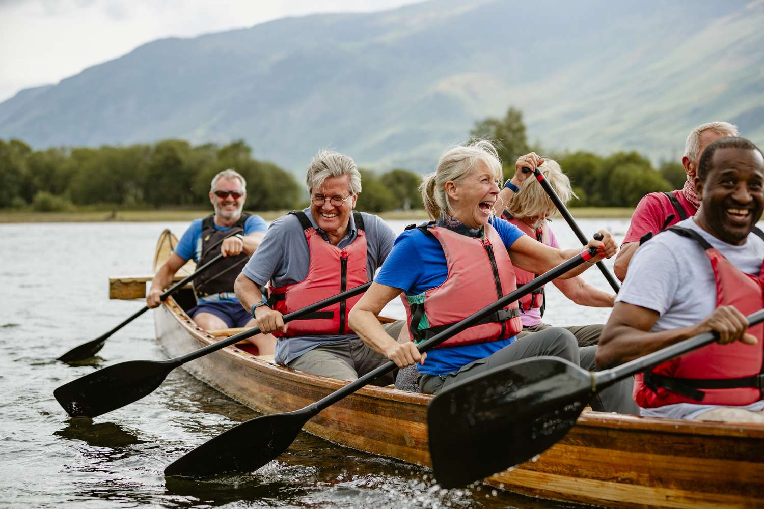 Older adults in canoe
