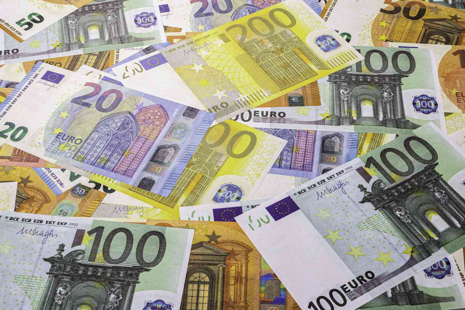 Close-up of Euro currency