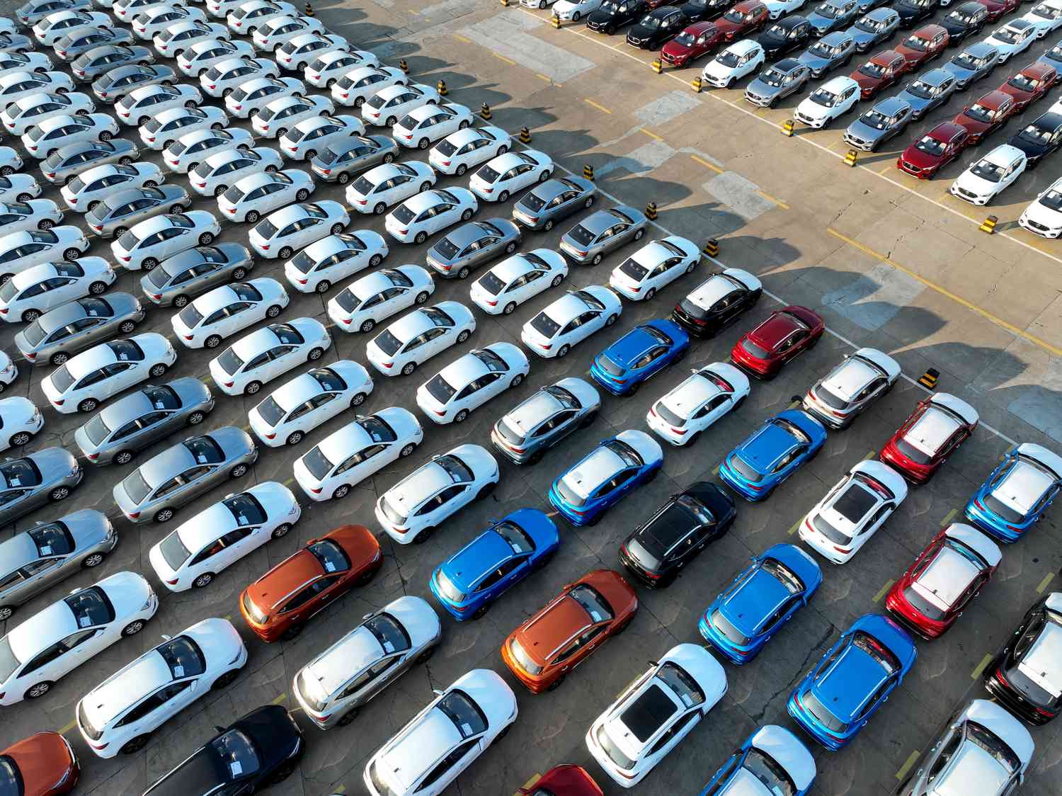 Cars at port in Lianyungang, Jiangsu Province of China.