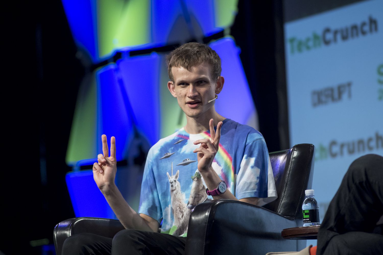 Vitalik Buterin, co-founder of Ethereum Foundation and Bitcoin Magazine, speaks during the TechCrunch Disrupt 2017 in San Francisco, California