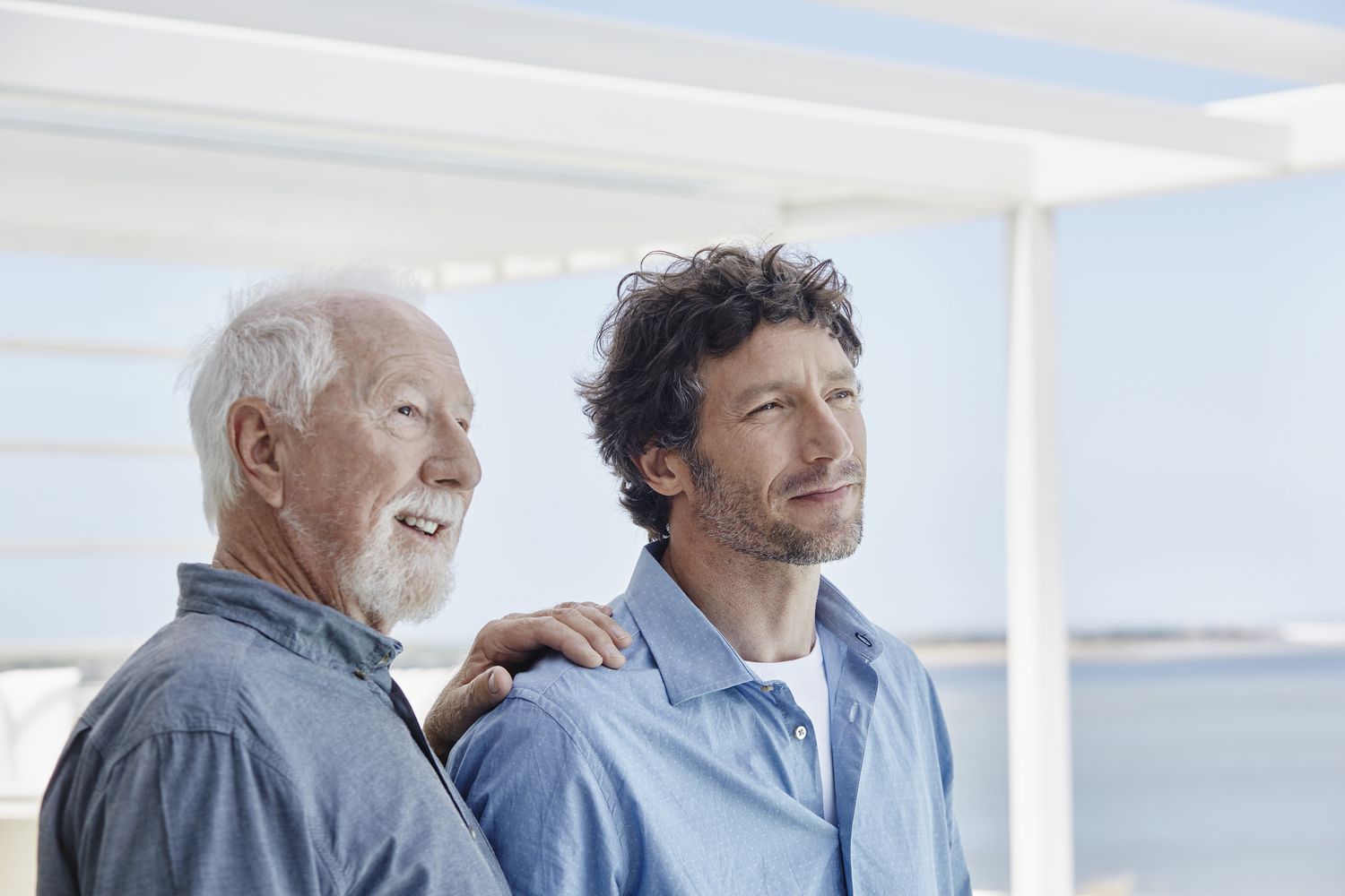 Father telling his son about how he used a home equity loan to purchase his vacation house