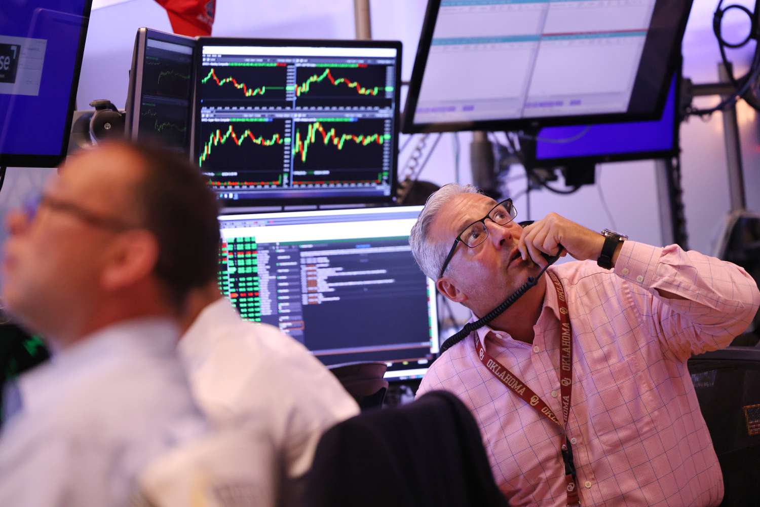 Traders working on the floor of the New York Stock Exchange