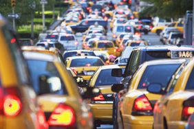 Taxis in Rush Hour Traffic