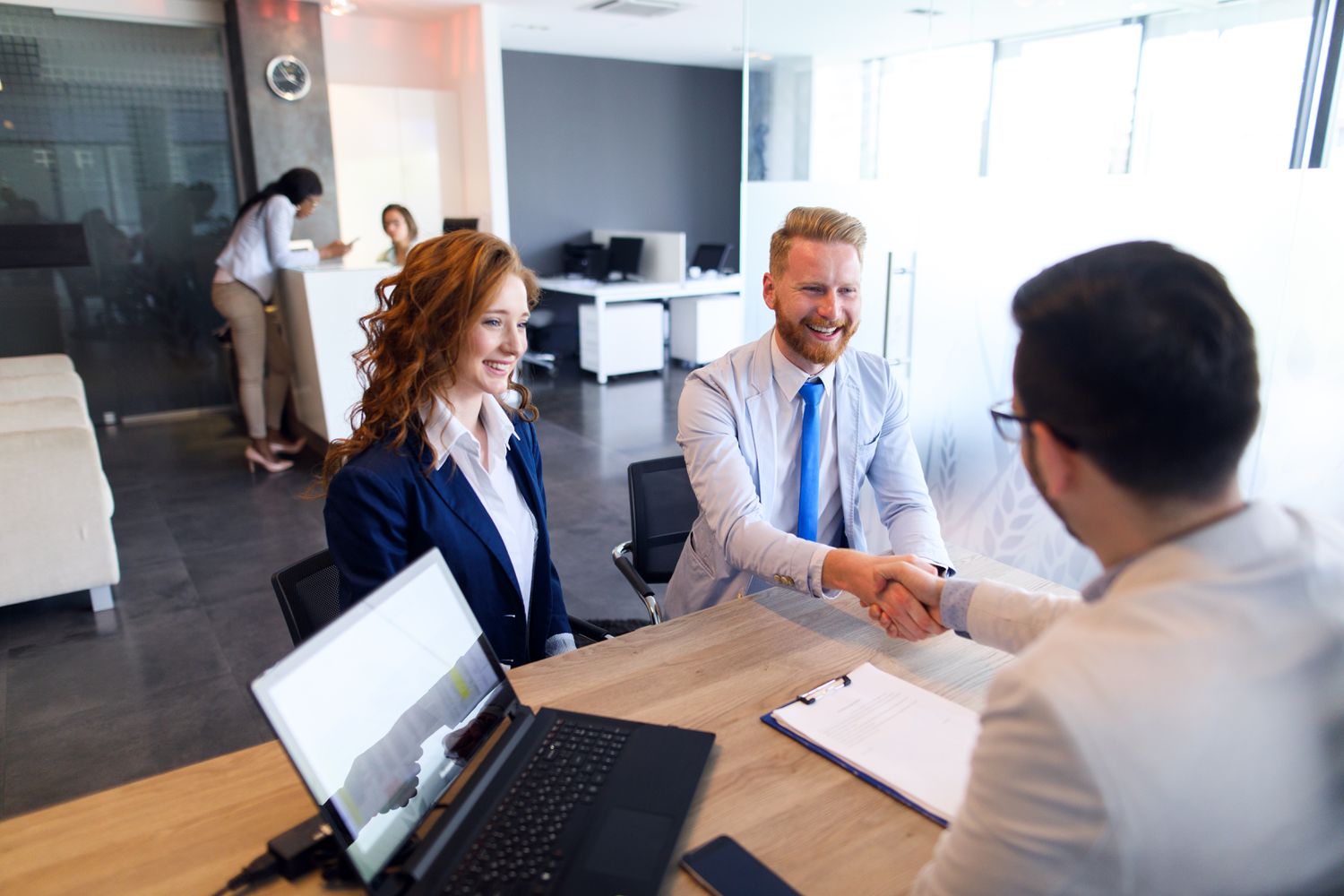Couple meeting with loan officer