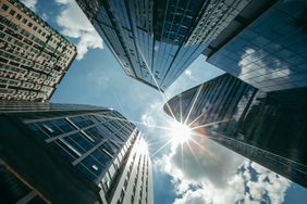 Looking up at Skyscrapers