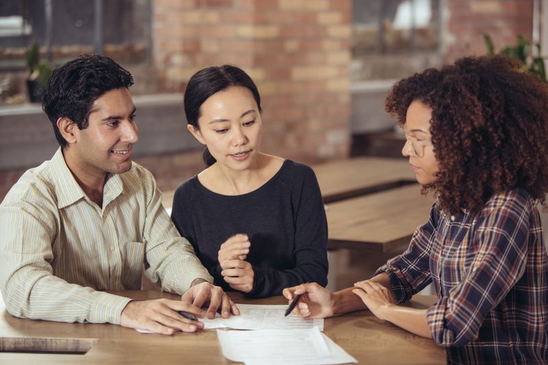 Couple getting financial advice