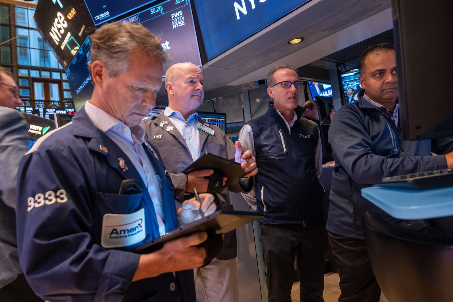  Traders work on the New York Stock Exchange 