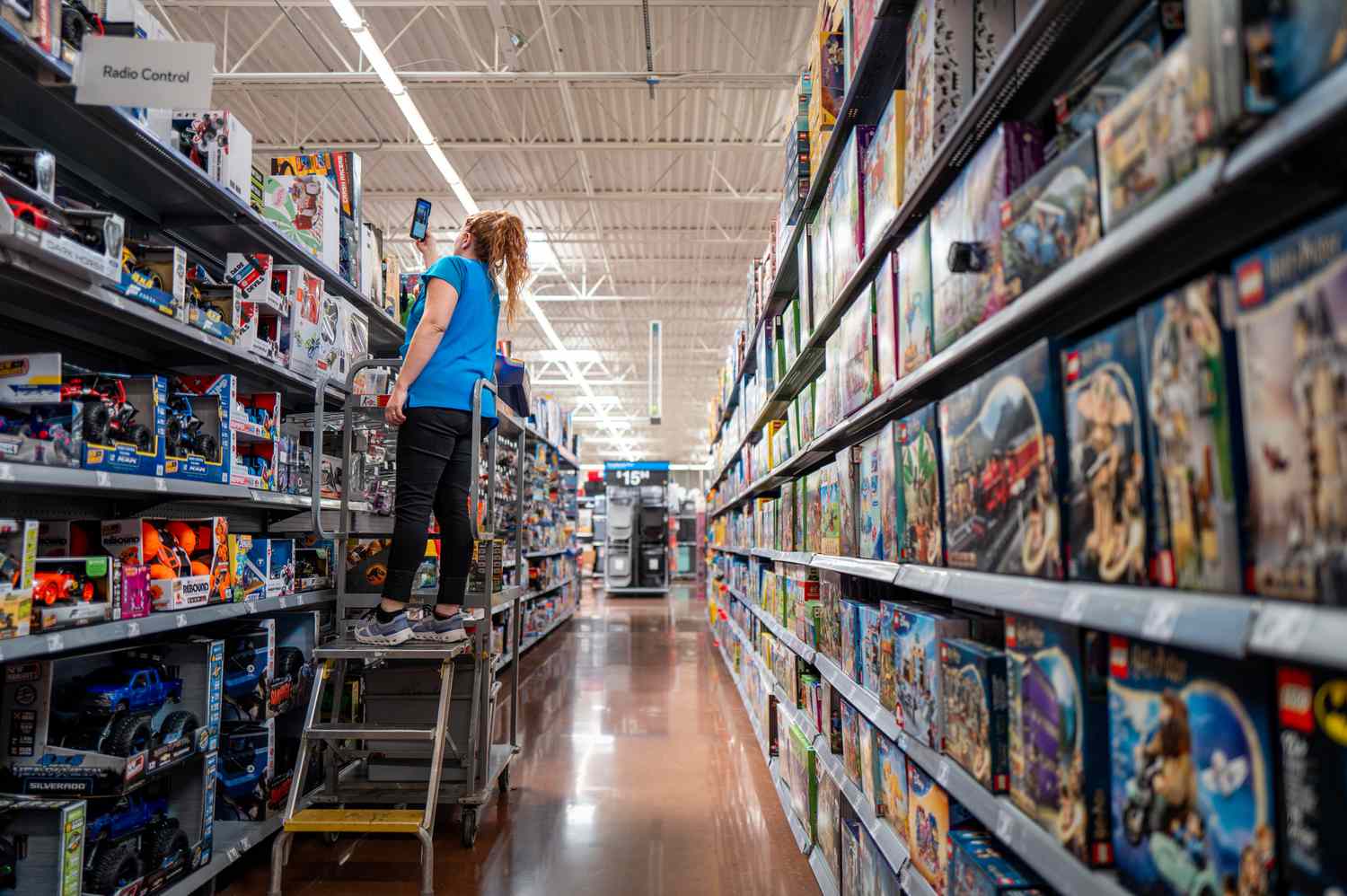 An employee counts inventory in a Walmart Supercenter on May 15, 2025 in Austin, Texas.