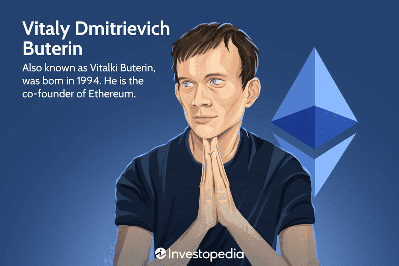 An illustration of Ethereum co-founder Vitaly Dmitrievich Buterin.