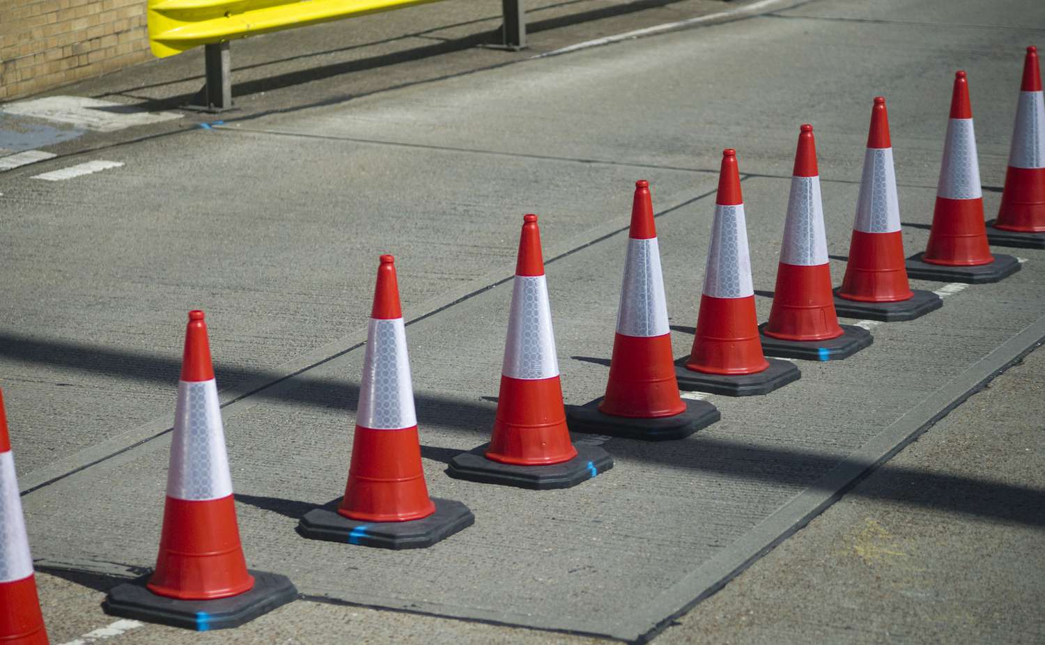 View of port plastic bollards.