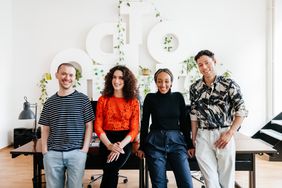 Portrait of a business team wearing casual clothes in a modern office