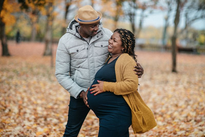 African American couple expecting a baby.