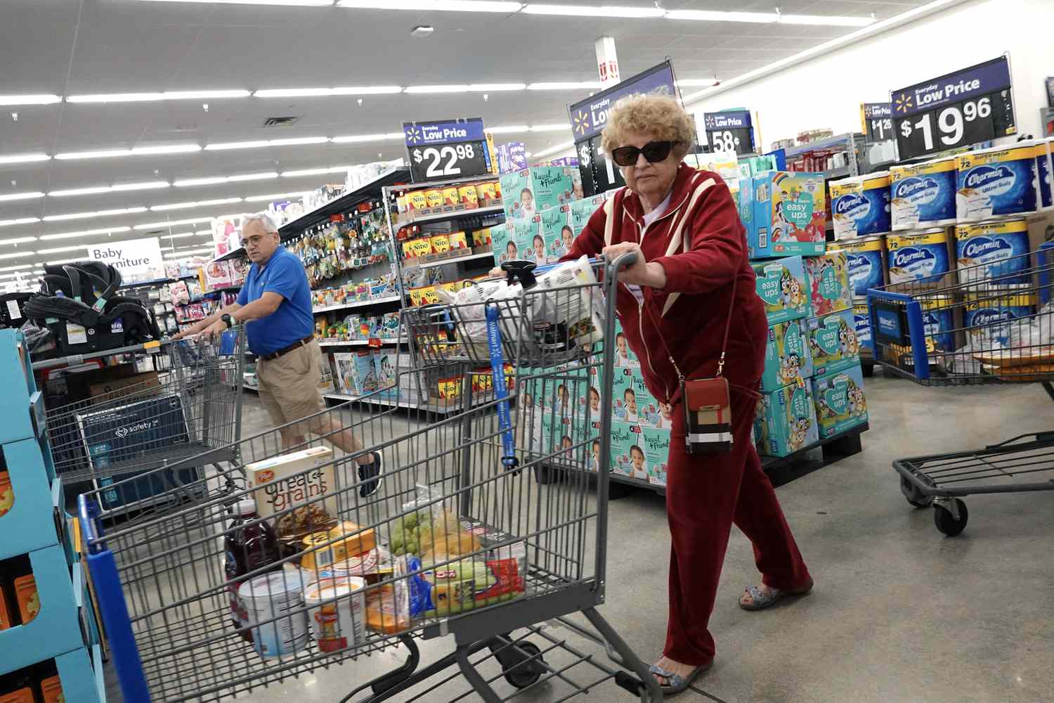 A woman shops at Walmart.