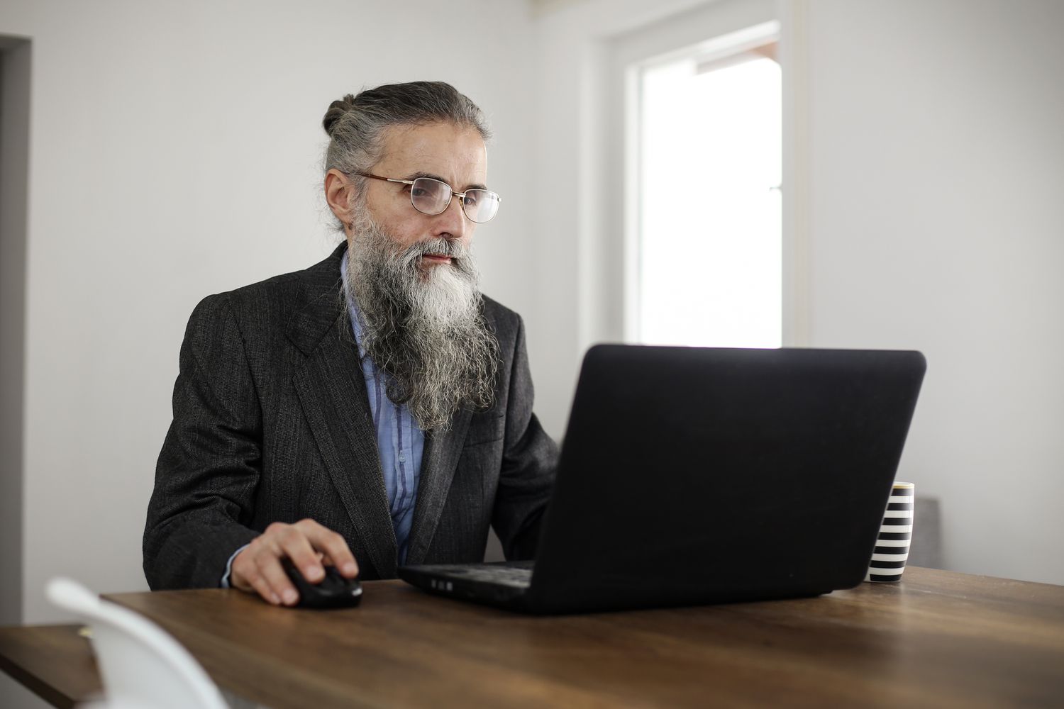 Man working on a transfer of physical assets
