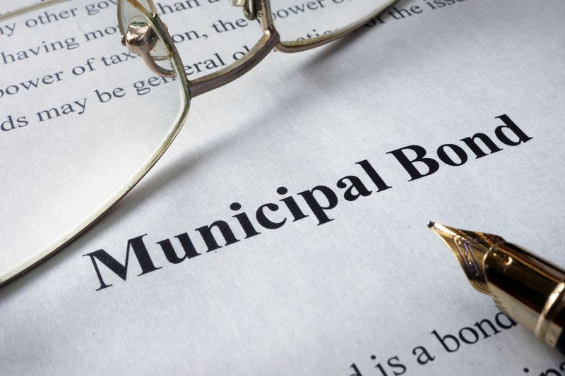 A page of newspaper with words municipal bonds.