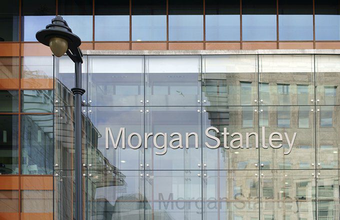 The facade of a Morgan Stanley office.