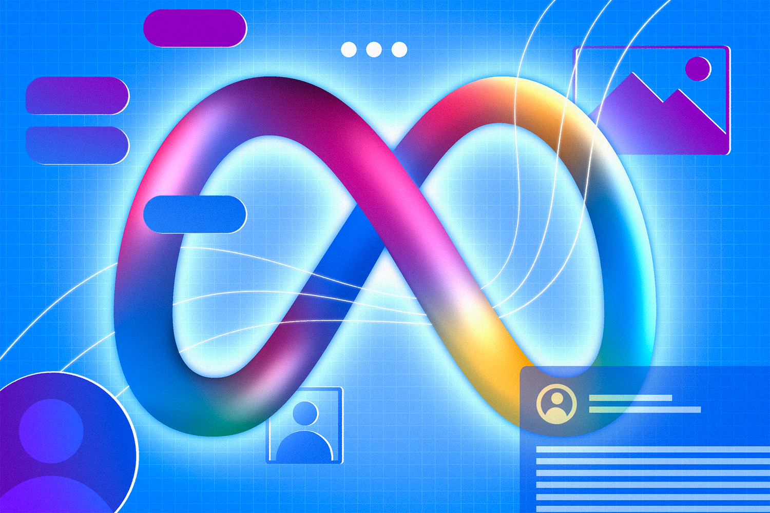 The Meta logo in a graphic.