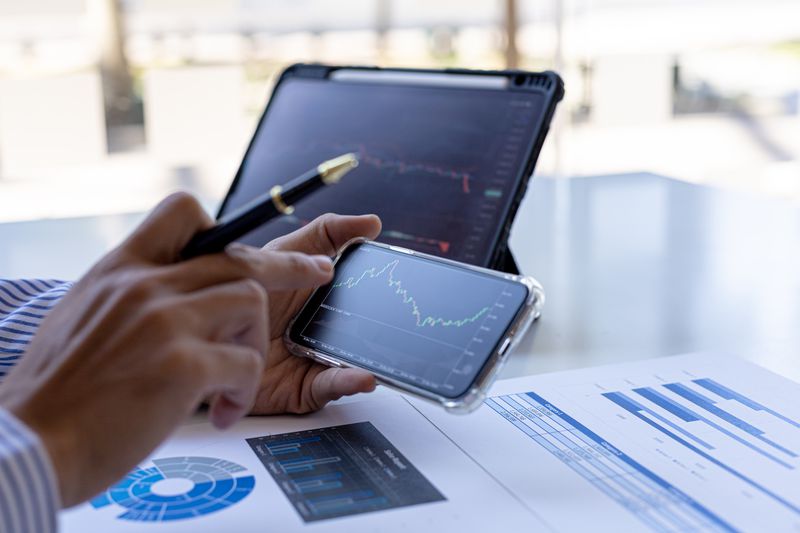An investor looking at their investment portfolio holdings to see their current value