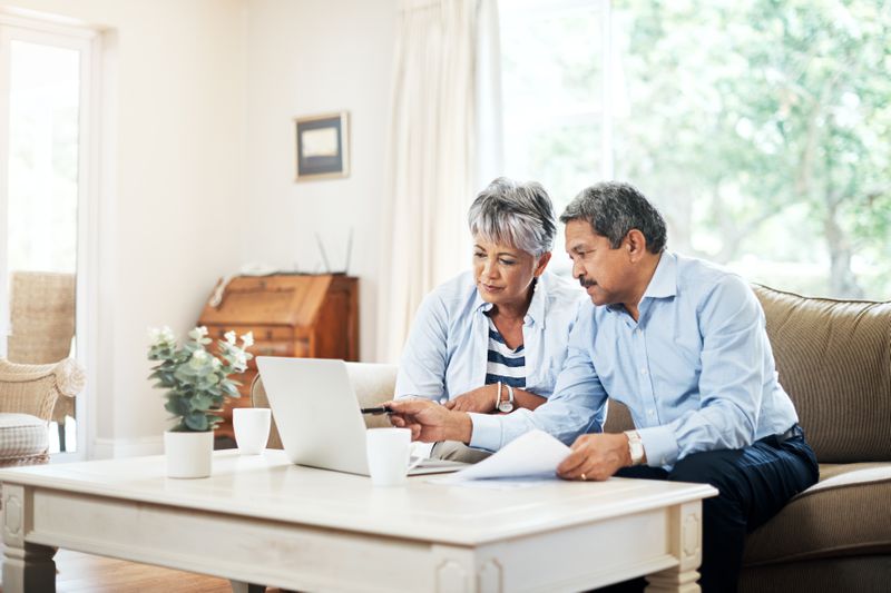 Couple shopping mortgage rates