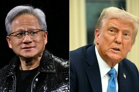Nvidia CEO Jensen Huang (left) and President Donald Trump (right).