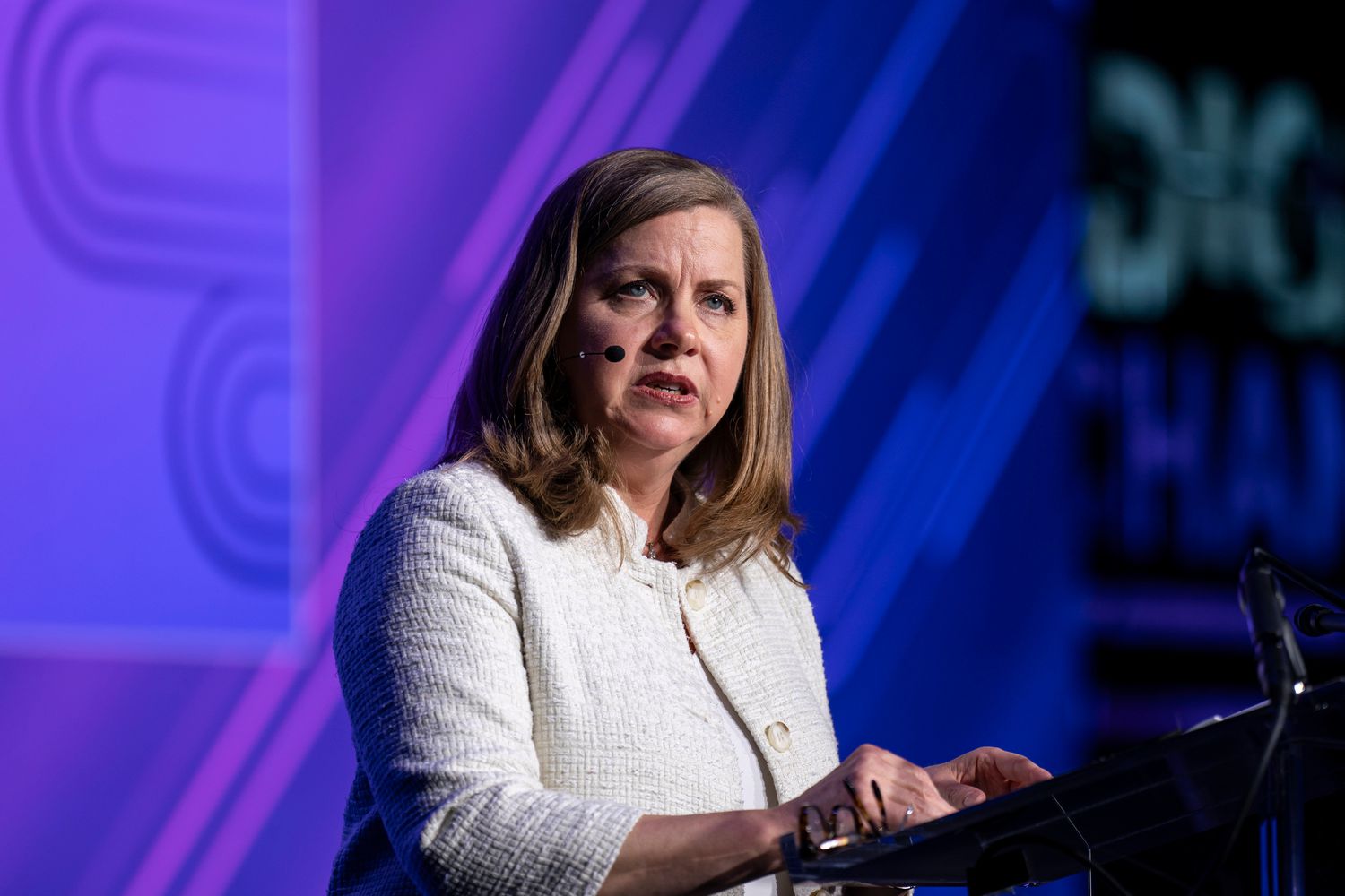 Michelle Bowman, governor of the US Federal Reserve, speaks during the DC Blockchain Summit in Washington, DC, US, on Wednesday, May 15, 2024.
