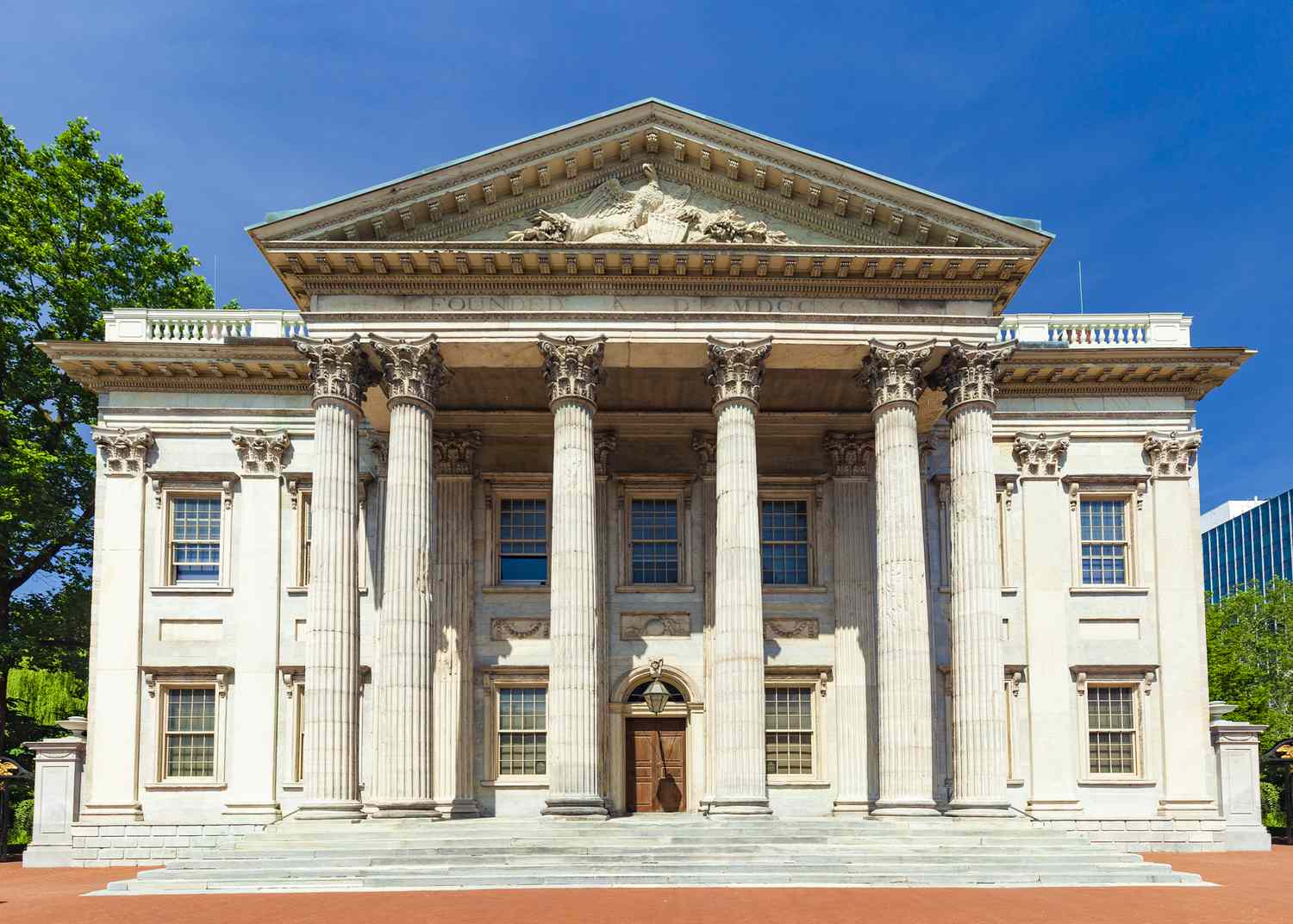 The First Bank of the United States, in Philadelphia, Pennsylvania.