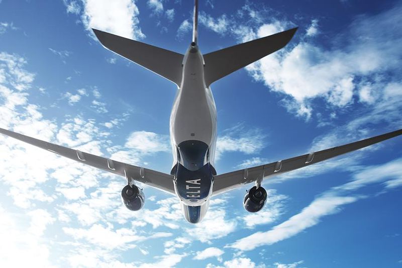 Delta Air Lines A350 from below