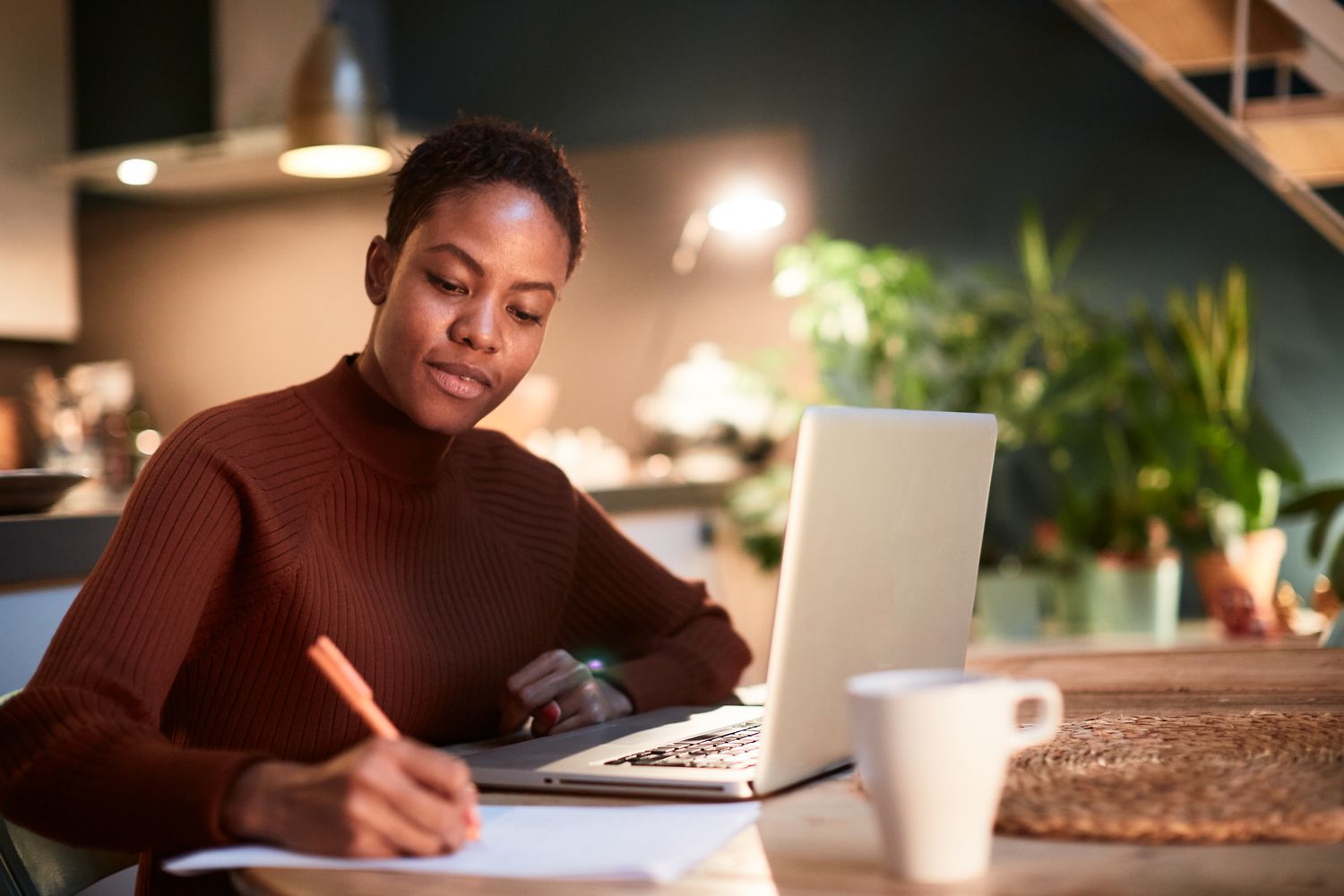 Woman working from home