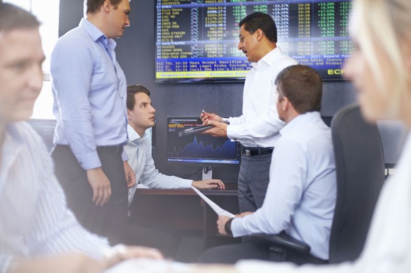 Colleagues in office having discussion