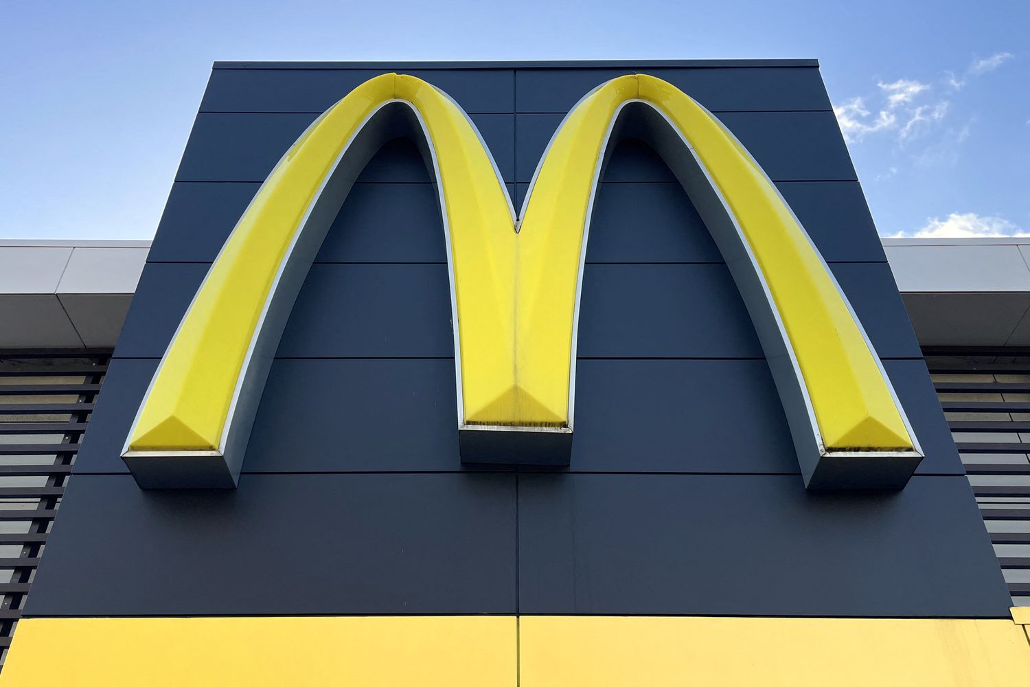 The McDonald's logo in front of one of the chain's restaurants. 