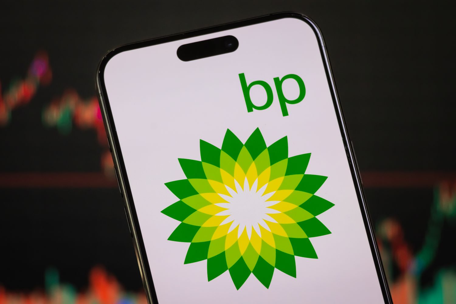 BP logo on a smartphone screen