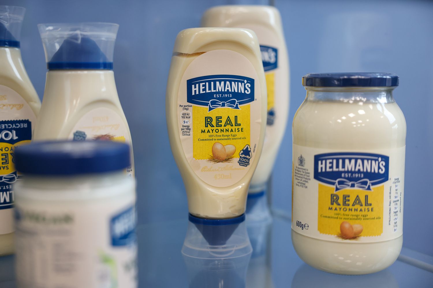 Hellman's Real Mayonnaise products at the Unilever PLC factory in Burton upon Trent, UK