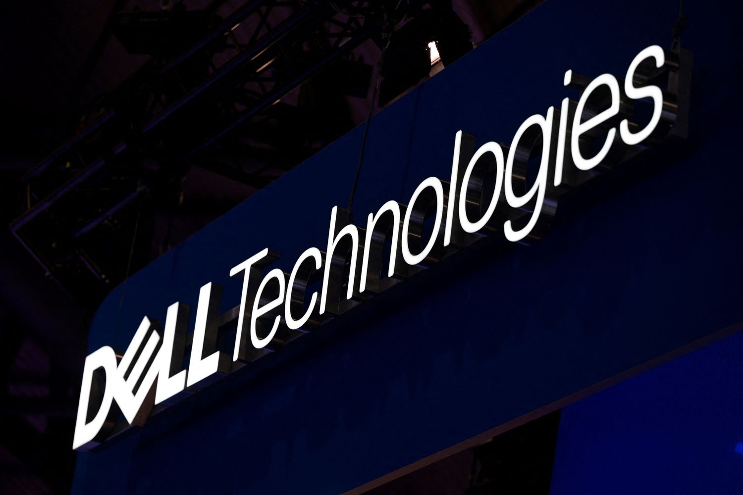 The Dell Technologies logo on display.